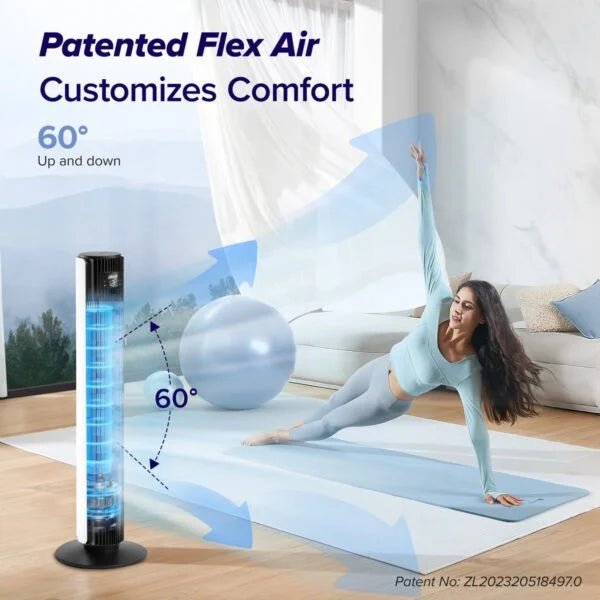 LEVOIT Tower Fan | 36‑Inch Bladeless Design | 28 dB Ultra Quiet | 90° Oscillation | 5 Speeds - althahanifurniture