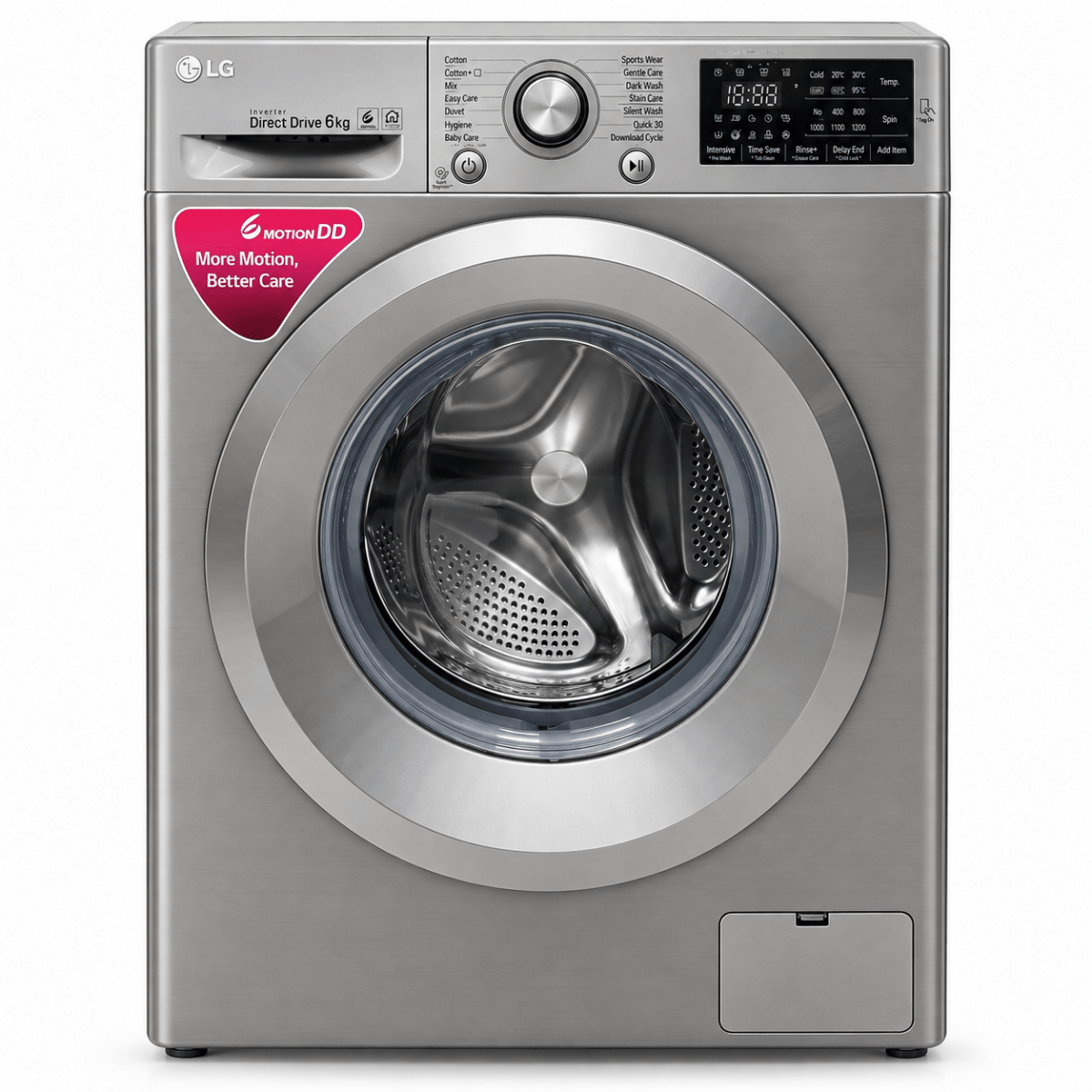 LG 6kg Inverter Direct Drive Front Load Washing Machine – Stone Silver – F2J5NNP7S - Al Thahani Furniture