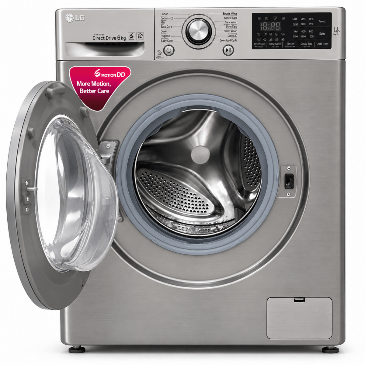 LG 6kg Inverter Direct Drive Front Load Washing Machine – Stone Silver – F2J5NNP7S - Al Thahani Furniture
