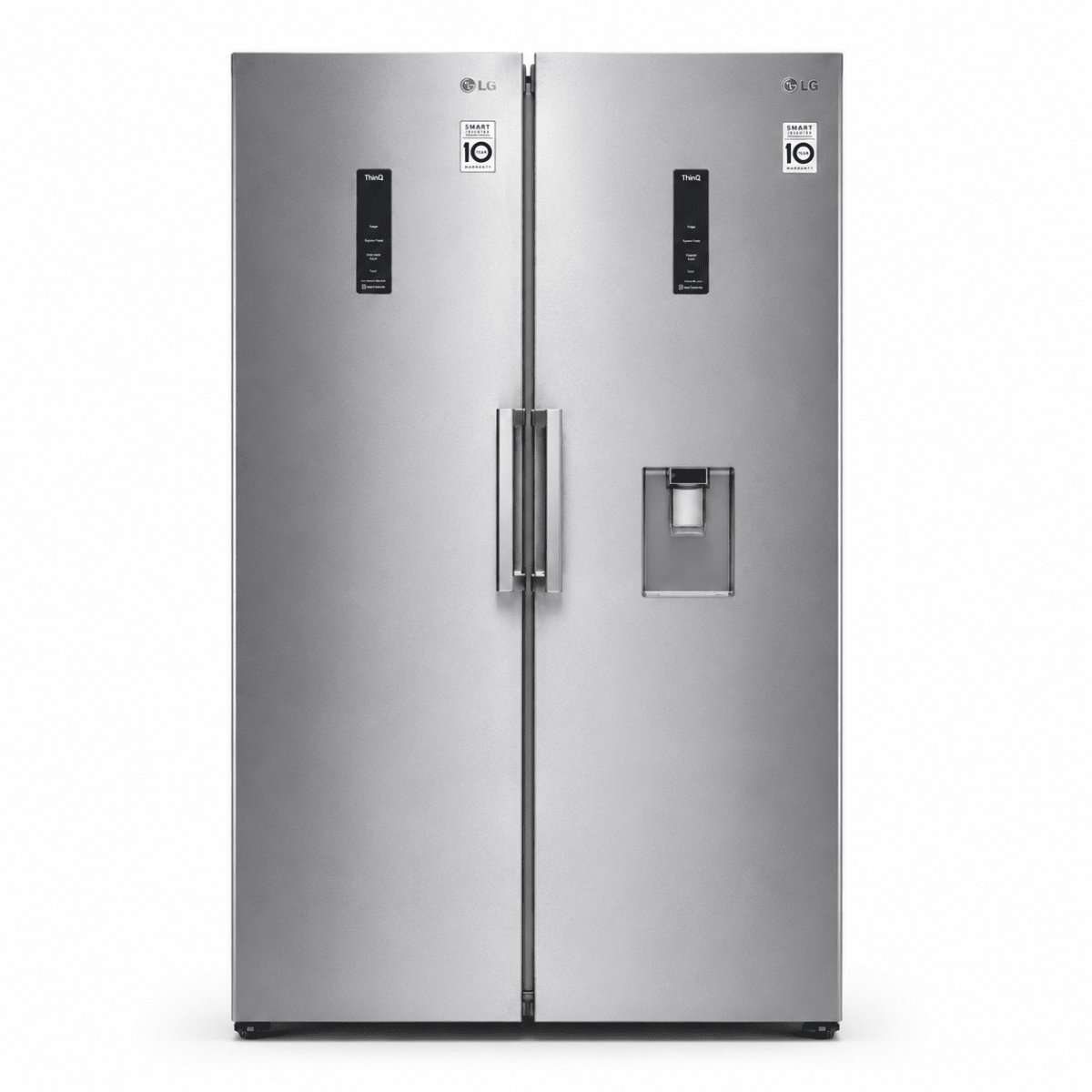 LG 708L Twin Fridge & Freezer Set with Water Dispenser | Platinum Silver - Al Thahani Furniture
