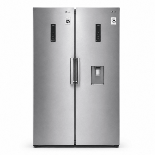 LG 708L Twin Fridge & Freezer Set with Water Dispenser | Platinum Silver - Al Thahani Furniture