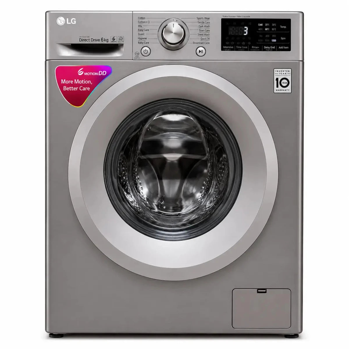 LG F2J5NNP7S Front Load Washing Machine | 6kg, Inverter Direct Drive, 6 Motion DD - used 6 months - Al Thahani Furniture