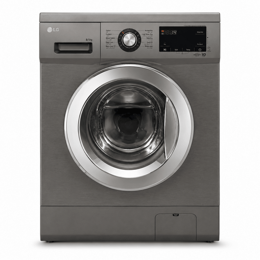 LG F4J3TMG5P Washer Dryer Combo – 8kg Wash / 5kg Dry – Platinum Silver - Al Thahani Furniture