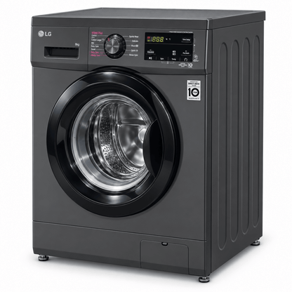 LG F4J3TYG6J 8kg Front Load Washing Machine – 1400 RPM – Steam & Inverter Direct Drive – Black - Al Thahani Furniture