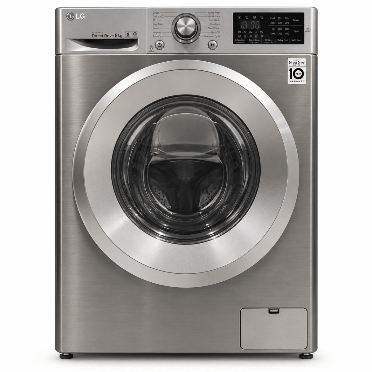 LG F4J5TNP7S 8kg Front Load Washing Machine – 1400 RPM – Stone Silver - Al Thahani Furniture