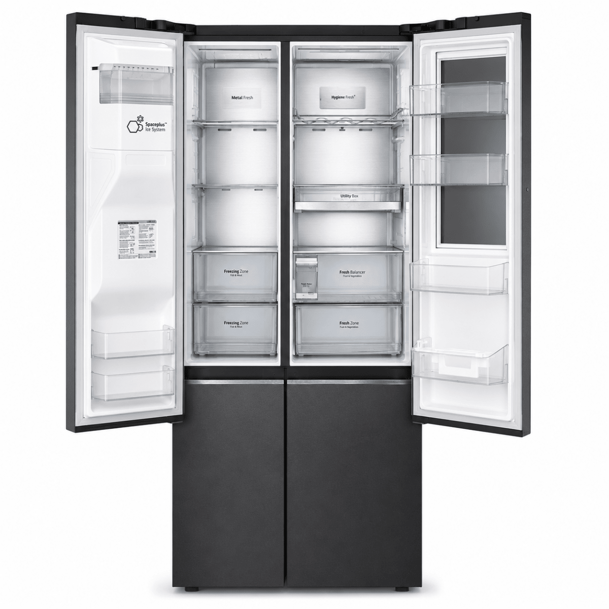 LG GR-X267CQES InstaView™ Side-by-Side Refrigerator – 617L – Matte Black - Al Thahani Furniture