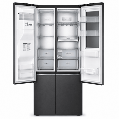 LG GR-X267CQES InstaView™ Side-by-Side Refrigerator – 617L – Matte Black - Al Thahani Furniture