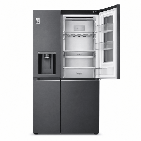 LG GR-X267CQES InstaView™ Side-by-Side Refrigerator – 617L – Matte Black - Al Thahani Furniture