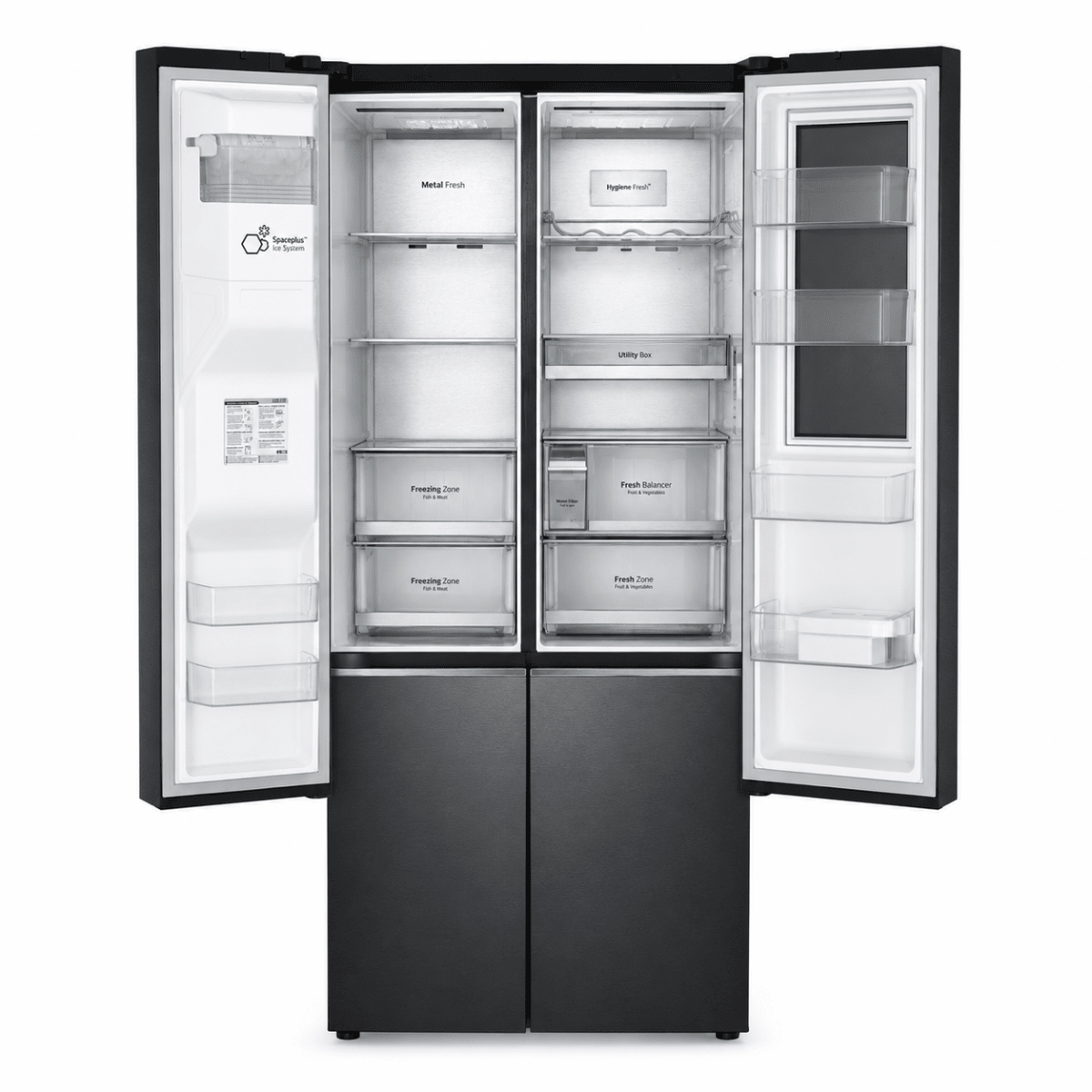 LG GR-X267CQES InstaView™ Side-by-Side Refrigerator – 617L – Matte Black - Al Thahani Furniture