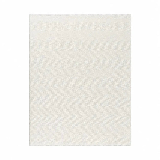 Linie Design Asko Rug | White, Hand-Woven Wool/Cotton, 120x160 cm - used 1 months - Al Thahani Furniture