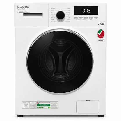 Lloyd Power Wash 7 kg Fully Automatic Front-Load Washing Machine – White - Al Thahani Furniture