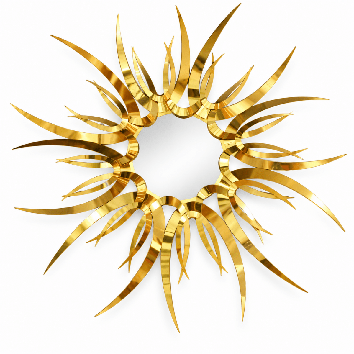 Luxury Aurelia Sunburst 3D Metal Wall Art – Polished Gold - Al Thahani Furniture