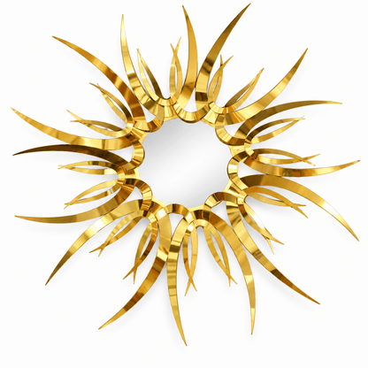 Luxury Aurelia Sunburst 3D Metal Wall Art – Polished Gold - Al Thahani Furniture