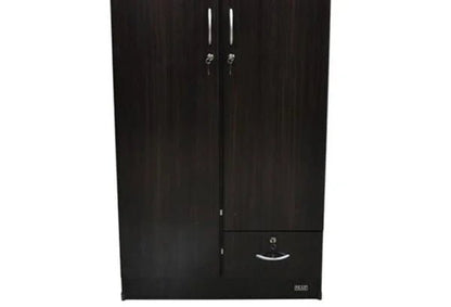 MAF 2 - Door Wooden Cabinet | Wenge Black | 110 x 80 x 40 cm | Modern Wardrobe with Hanging & Shelving - althahanifurniture