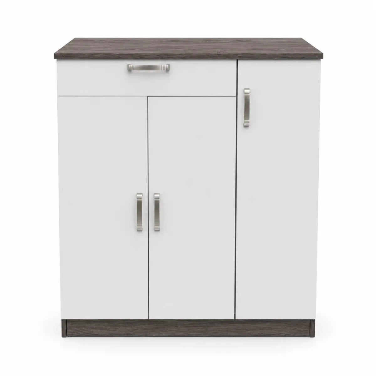 Mahmayi Multifunctional Cabinet | Dark Grey Concrete-Textured & White - used 8 months - Al Thahani Furniture