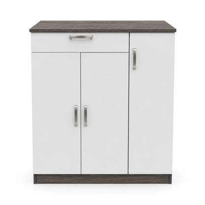 Mahmayi Multifunctional Cabinet | Dark Grey Concrete-Textured & White - used 8 months - Al Thahani Furniture