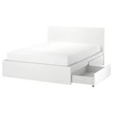 IKEA MALM King Bed with 2 Storage Drawers & Mattress