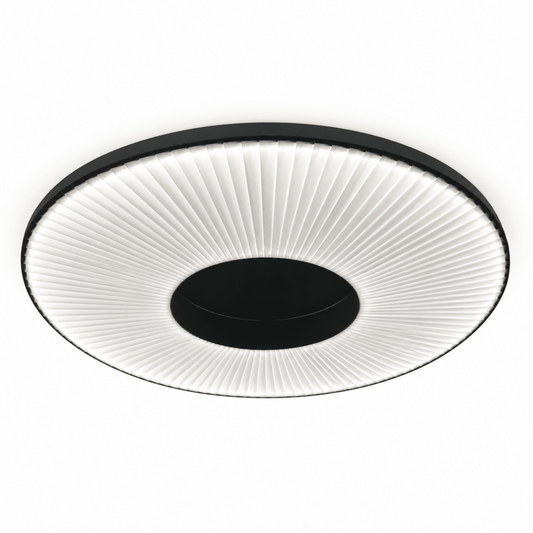 Mantra Nordica-Style 60 cm LED Flush Ceiling Light – Black & Opal White - Al Thahani Furniture