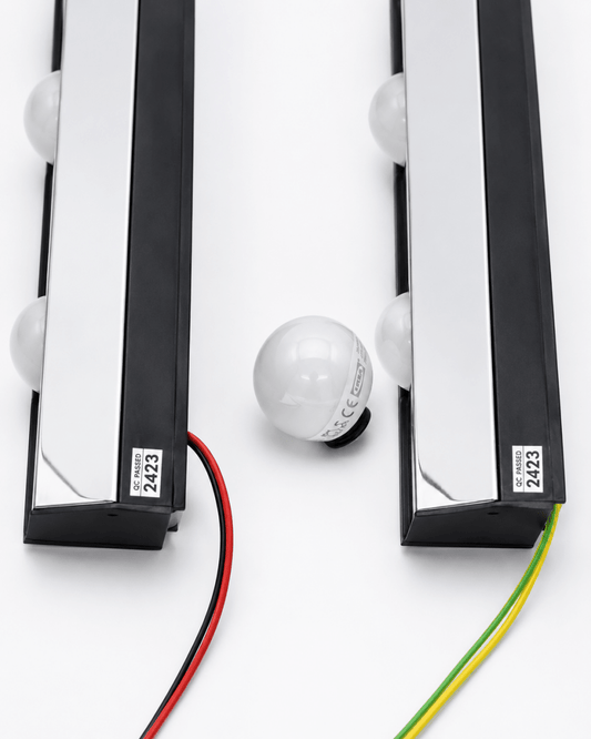 MELSAVY Hollywood Style 5-Bulb Vanity Mirror Light Bars (Pair) | Chrome - Al Thahani Furniture
