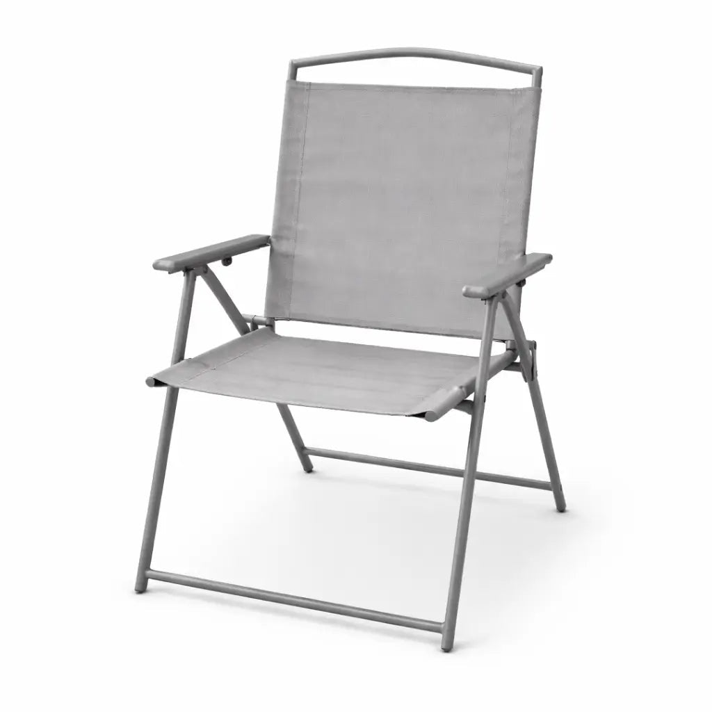 Merton Outdoor Chair – Silver Metal Frame with Textilene Seat – Foldable & Weather - Resistant - althahanifurniture