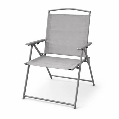 Merton Outdoor Chair – Silver Metal Frame with Textilene Seat – Foldable & Weather - Resistant - althahanifurniture