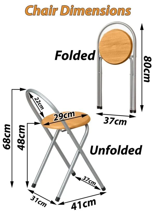 Metal Folding Chair with Wooden Seat | Classic & Functional - althahanifurniture
