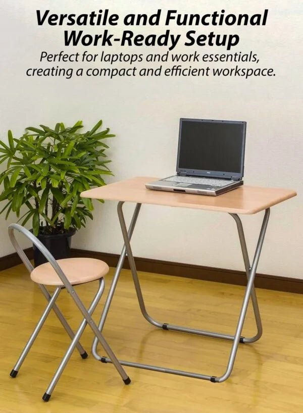 Metal Folding Chair with Wooden Seat | Classic & Functional - althahanifurniture