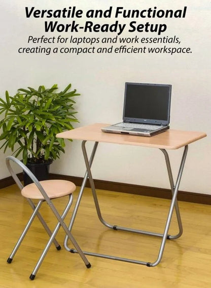 Metal Folding Chair with Wooden Seat | Classic & Functional - althahanifurniture