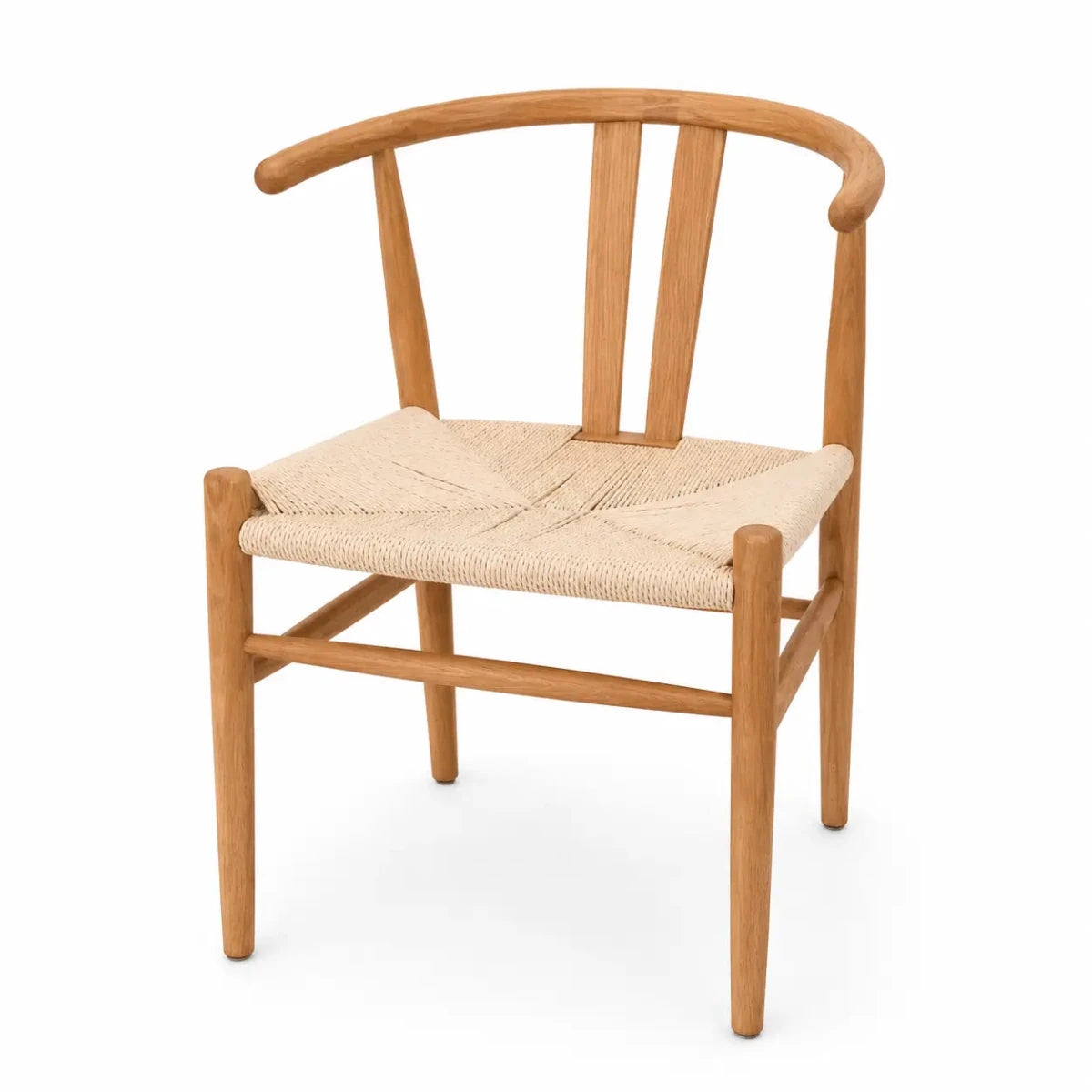 Mid - Century Modern Dining Set | 4 Chairs, Light Wood, 160x90 cm - used 6 months - Al Thahani Furniture