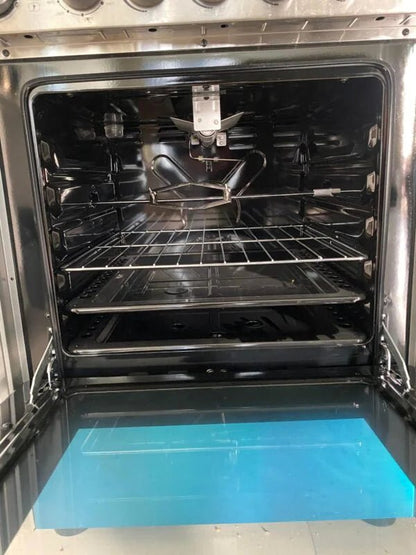 Midea 60cm Free Standing Gas Cooker | Stainless Steel | Closed Door Grilling | Frame Failure Protection - althahanifurniture