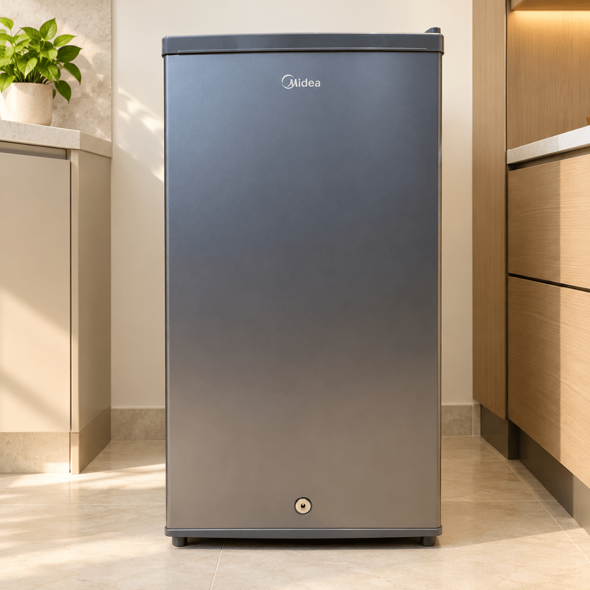 Midea 85L Single-Door Compact Refrigerator – Graphite Silver – MDRD133FGE50 - Al Thahani Furniture
