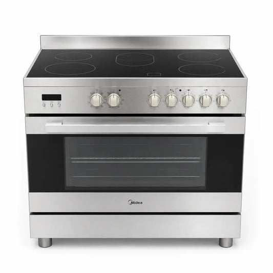 Midea 90x60 cm Ceramic Electric Cooker | 5 Zones, Multifunction Oven, Stainless Steel - used 8 months - Al Thahani Furniture