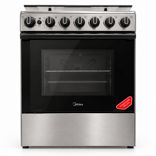 Midea CME6060-D 4-Burner Freestanding Gas Cooker with Oven & Grill – 60 × 60 cm – Stainless Steel - Al Thahani Furniture