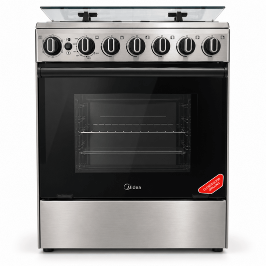 Midea CME6060-D 4-Burner Freestanding Gas Cooker with Oven & Grill – 60 × 60 cm – Stainless Steel - Al Thahani Furniture