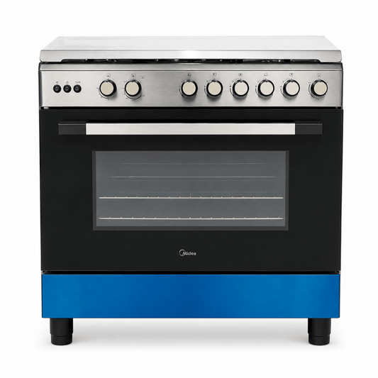 Midea LME95030FFD-C 90 cm 5-Burner Gas Cooker with Convection &amp; Rotisserie - Al Thahani Furniture