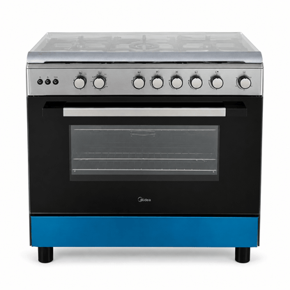 Midea LME95030FFD-C 90 cm 5-Burner Gas Cooker with Convection &amp; Rotisserie - Al Thahani Furniture