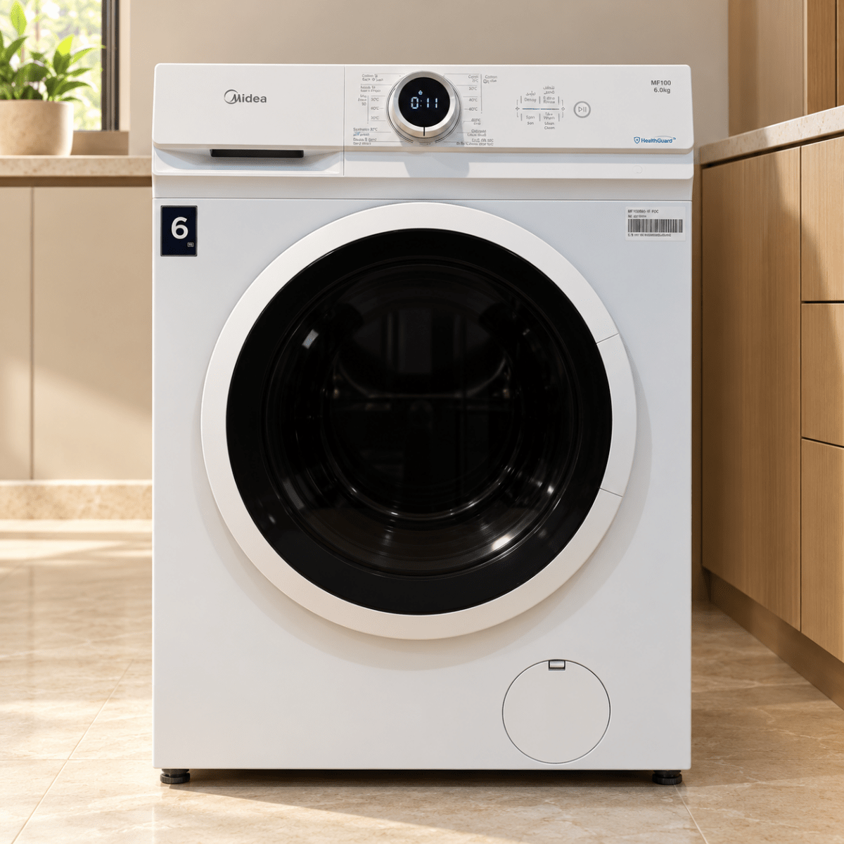 Midea MF100 6kg Front Load Washing Machine with Lunar Dial – White - Al Thahani Furniture