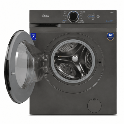 Midea MF100 7 kg Front-Load Inverter Washing Machine | Dark Grey - Al Thahani Furniture