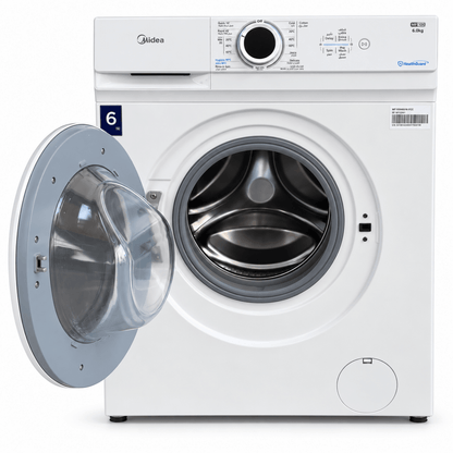 Midea MF100W60/W-GCC 6kg Front Load Washing Machine – 1000 RPM – White - Al Thahani Furniture