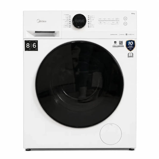 Midea MF200D80WBW Front-Load Washer-Dryer | 8kg/6kg, BLDC Inverter, 1400 RPM - used 5 months - Al Thahani Furniture