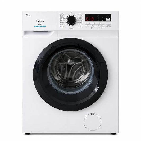 Midea MFN70 7kg Front Load Washing Machine | 1400 RPM, A+++, 15 Programs - used 5 months - Al Thahani Furniture