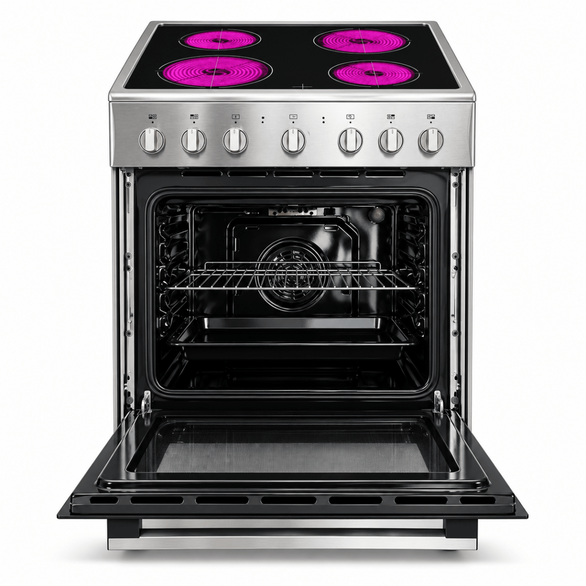 Midea VC6814 60cm Freestanding Ceramic Electric Cooker with 65L Multifunction Oven – Stainless Steel - Al Thahani Furniture