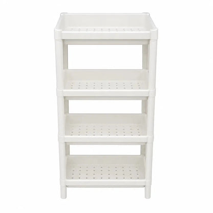 Mingzhe 4-Layer Bathroom Tower Shelf | White Plastic Storage Rack - used 3 months - Al Thahani Furniture