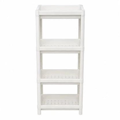 Mingzhe 4-Layer Bathroom Tower Shelf | White Plastic Storage Rack - used 3 months - Al Thahani Furniture