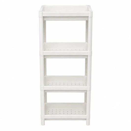 Mingzhe 4-Layer Bathroom Tower Shelf | White Plastic Storage Rack - used 3 months - Al Thahani Furniture