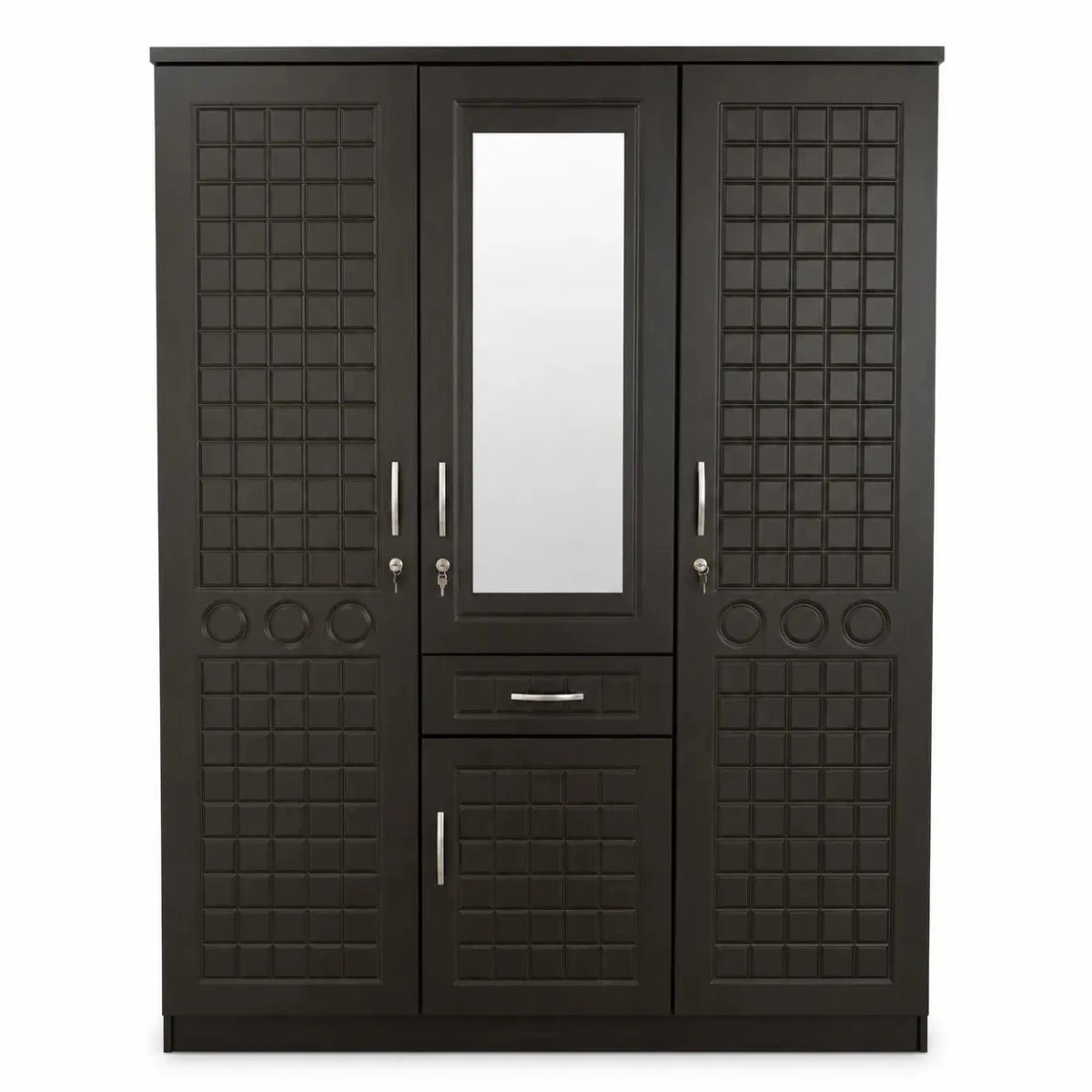 Modern 3 - Door Wardrobe with Mirror - used 5 months - Al Thahani Furniture