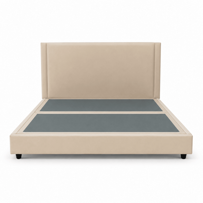 Modern Beige Upholstered Super King Bed with Englander BodiForm GEL Mattress - Al Thahani Furniture