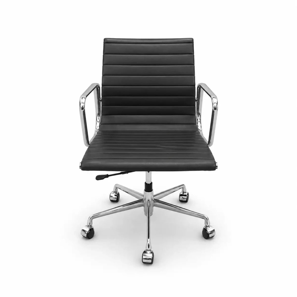 Modern Black Boardroom Table Set with Eames Aluminum Group Chairs - used 5 months - Al Thahani Furniture