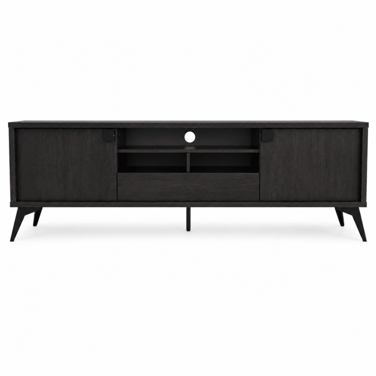 Modern Black Wood 1.8-Metre TV & Media Unit - Al Thahani Furniture