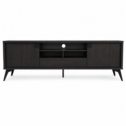 Modern Black Wood 1.8-Metre TV & Media Unit - Al Thahani Furniture